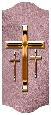 DARAY-C-517-CP-SH-OR Copper 3 Crosses Shimmer Orchid